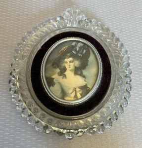Cameo Creations Vintage Portrait Bubble Glass Framed Lady Sheffield Miniature - Picture 1 of 10