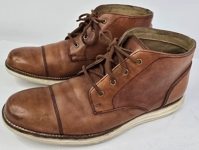 Cole Haan Grand OS Chukka Ankle Boot Shoe Men's 8.5 Brown Leather Lace Cap Toe - Image 1 of 4