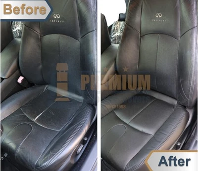 2009-2013 Fits Infiniti G37 Genuine Leather Front Replacement Covers Graphite - Image 1 of 4