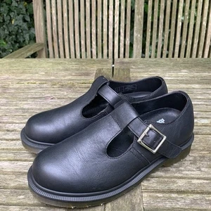 Dr Martens Polley Mary Jane Black Leather Heel Shoes Uk 5 Eu 38 - Picture 1 of 12
