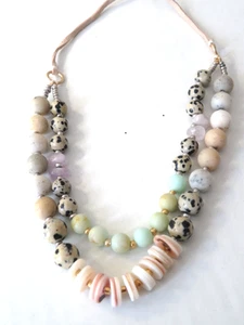 J.JILL TWO STRAND COLORFUL BEAD NECKLACE 18" - Picture 1 of 3