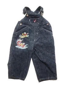 Vintage Disney Ducktails Embroidered Bluejean Overalls 9-12 Months Baby Toddler - Picture 1 of 13