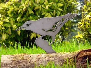 Metal Rusty Clarks Nutcracker Bird Garden Home Yard Outdoor Lawn Fence Art Decor - Picture 1 of 4