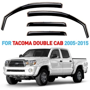 Rain Guards Vent Visors Shade for 2005-2015 Toyota Tacoma Double Cab - Picture 1 of 9