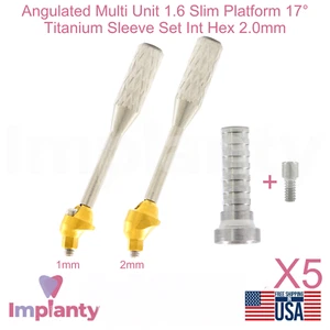 Juego de 5 fundas angulares multi unidad 1,6 plataforma delgada 17° titanio hexagonal 2,0 mm - Imagen 1 de 11