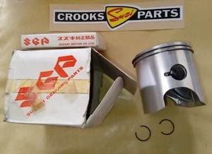 1976 RM250 A +.5mm Genuine Suzuki Piston & Ring Set, 12110-41749 & 12140-40720 - Picture 1 of 12