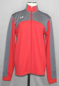 Under Armour Futbolista Red Gray Full Zip Jacket Women's Medium 1259052 Pockets - Picture 1 of 5