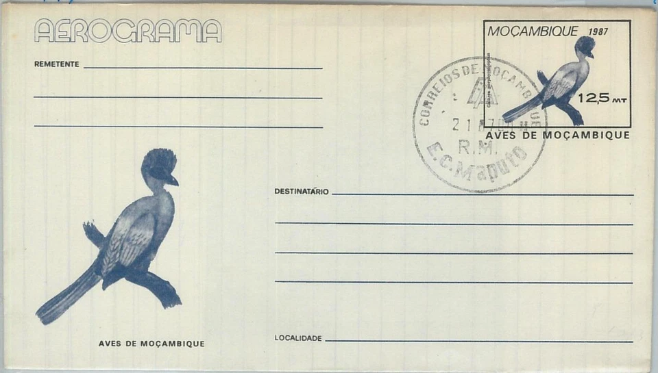 75762 - MOZAMBIQUE - Historia Postal - Papelería Postal AEROGRAMA 1987 - Aves Foto 1 de 1