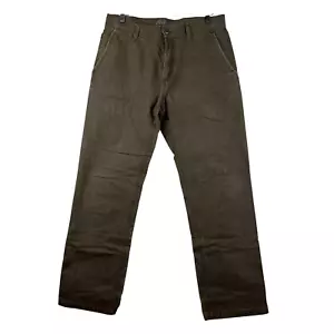 Eddie Bauer Carpenter Pants Mens 34x34 Cargo Canvas Work Utility Brown Cotton - Picture 1 of 11