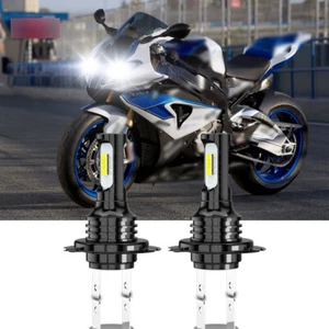 Pair H7 LED headlight Bulbs 6000K White Conversion For BMW S1000RR HP4 2010-2018 - Picture 1 of 13