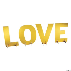 Gold Foil Love Tabletop Sign - Party Decor - 4 Pieces - Picture 1 of 1