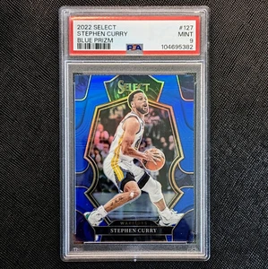 2022 PANINI SELECT 127 STEPHEN CURRY BLUE PRIZM PSA 9 MINT  - Bild 1 von 2