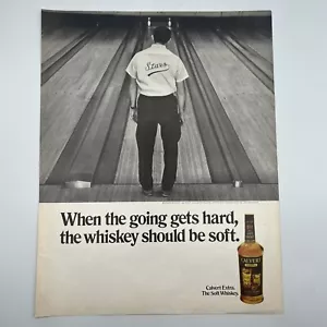 Calvert Extra Whiskey 1971 Vintage Print Ad 10.5"x13.5" bowling 7 10 split - Picture 1 of 2