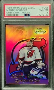 1999 Topps Gold label 'quest for the cup' QC5 Martin Brodeur PSA 8