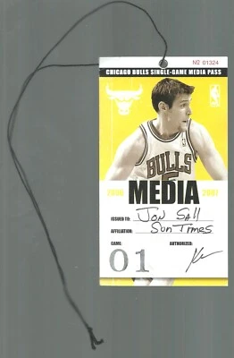 11/3/06 BULLS VS KINGS MEDIA PASS EN MUY BUENA CONDICIÓN/EX ABRIDOR DE CASA JON SALL SUN TIMES Foto 1 de 2