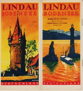 Vintage Lindau (Bodensee) Travel Brochure – 1931 with Edwin Henel Artwork /0401 - Bild 1 von 6