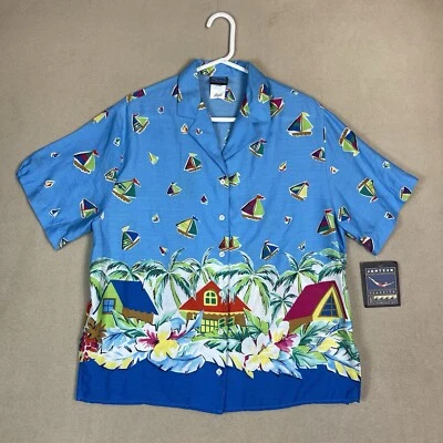 Camisa Jantzen Para Hombres Grande Azul De Colección Hawaiana Playa Envíos Adultos Nueva Con Etiquetas Foto 1 de 4