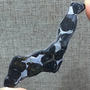 Ciondolo meteorite oliva 28,75 ct Brenham fetta di meteorite oliva - Foto 1 di 6