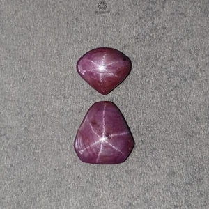 33.50cts Natural Star Ruby Gemstone Fancy Cabochon 13*15mm - 17*16mm 2pcs Set - Picture 1 of 4