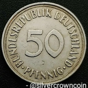 Germany West 50 Pfennig 1966 J. KM#109.1. Fifty Cents coin. Hamburg Mint. 50C. - Picture 1 of 7