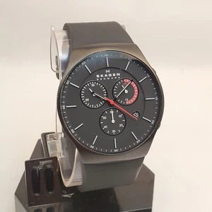 SKAGEN DENMARK BALMER SKW6075 CHRONOGRAPH TITANIUM CASE MEN'S WATCH NEW BATTERY  - Picture 1 of 10