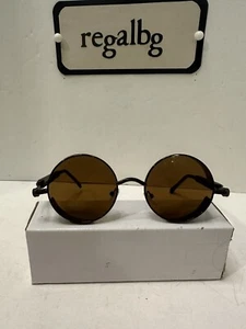 Retro Round Steampunk Sunglasses Gothic Circle BRONZE color Metal Frame (T)... - Picture 1 of 7