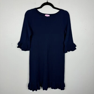 Vestido Suéter Lilly Pulitzer Helena Talla M Azul Marino Verano Noches Resortwear Foto 1 de 4