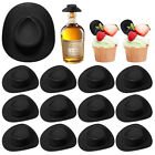 10Pcs Mini Plastic Cowboy Hat Western Wedding Party Doll Hats Shooter Topper BII