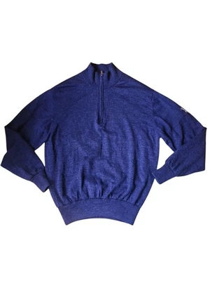 FootJoy Performance Golf Sweater Men's Medium 1/2 Zip Heather Navy Blue Lined - Image 1 of 4