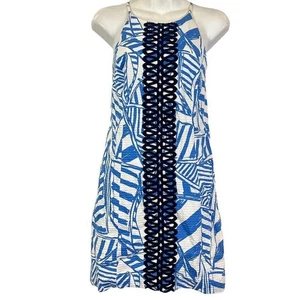 Lilly Pulitzer Annabelle Etuikleid blau maritim Mini ärmellos 100% Baumwolle 4 - Bild 1 von 16