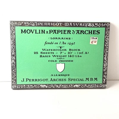 Movlin A Papier d' Arches WATERCOLOR Block PAPER 7” X 10” Rough 140 Lbs 25 Sheet - Image 1 of 3