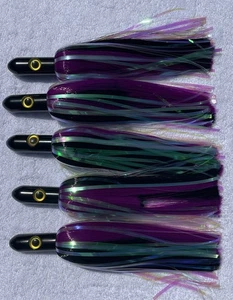 Faldas de pesca en alta mar estilo Ilander 10 PK nuevas señuelos de arrastre dragado de cabeza negra - Imagen 1 de 13