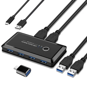 USB 3.0 Switch, USB Switcher 2 Computer Share 4 USB Geräte, Peripherie USB K... - Bild 1 von 6