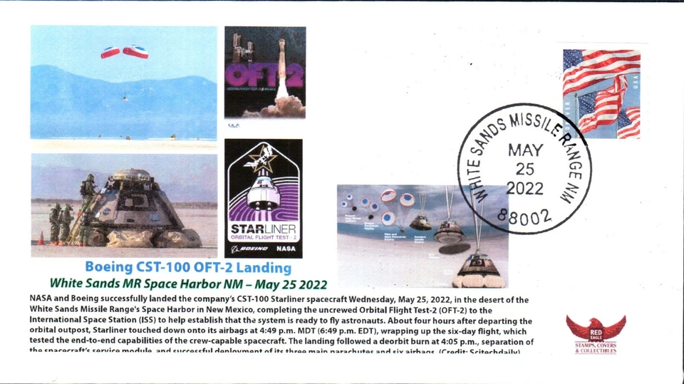 NASA/Boeing CST-100 2022 Starliner OFT-2 aterrizaje arenas blancas MR 25 de mayo T1 Foto 1 de 1