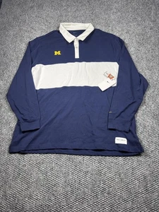 Michigan Wolverines Shirt Mens 2XL NCAA Football Rugby Polo Long Sleeve Nike - Picture 1 of 10