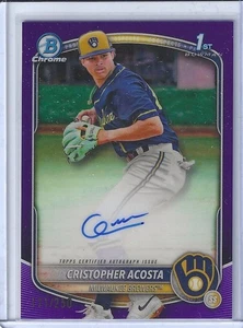 Cristopher Acosta 2025 Bowman Chrome Purple Refractor Auto 171/250 - Bild 1 von 1