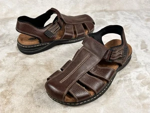 Dr. Scholls Gaston Lederriemen Sandalen Herren Gr. 12 Bruyère Braun Fischer - Bild 1 von 7