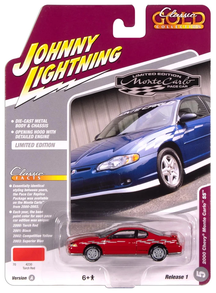 JOHNNY LIGHTNING 1 64 JLSP391A 2000 CHEVROLET MONTE CARLO SS (TORCH RED)
