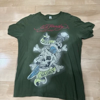 Vintage Ed Hardy Shirt Men’s XXL Skull Tattoo Christian Audigier Streetwear Y2K - Image 1 of 3