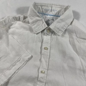 Porter & Ash 100% Linen Shirt Mens M White Button Up Short Sleeve Casual Beach - Picture 1 of 7