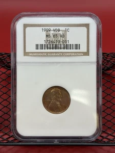 1909 VDB 1C Cent MS 65 RD Lincoln Wheat Penny NGC Older Holder - Picture 1 of 2