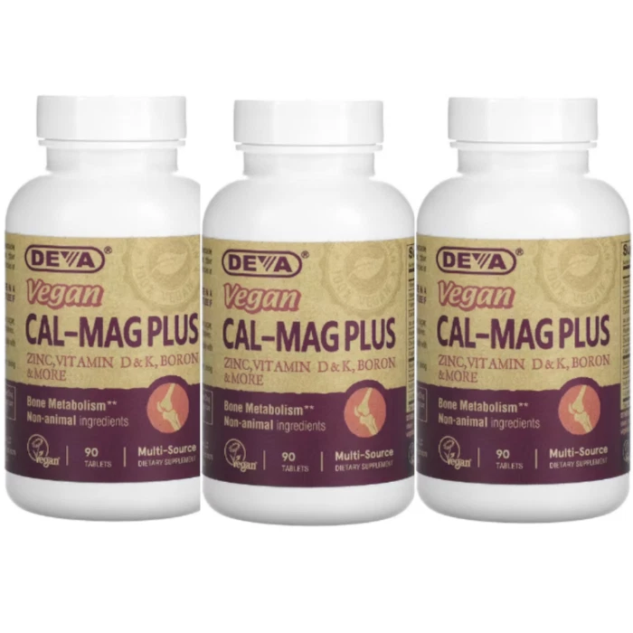 Deva Nutrition Vegan Cal-Mag Plus 90 comprimidos cada uno (paquete de 3) Foto 1 de 3