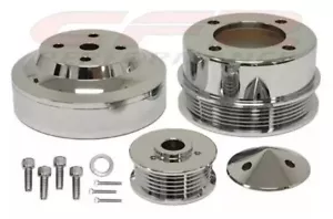 Juego de poleas serpentinas Underdrive aluminio cromado para Ford Mustang 1979-1993 5,0 - Imagen 1 de 1