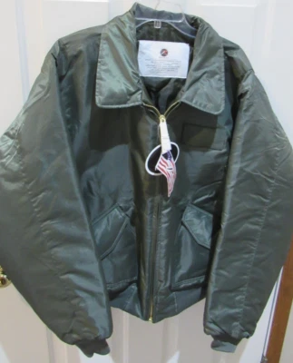 NUEVO CON ETIQUETAS Chaqueta de Vuelo de Bombardero Militar Rothco CWU-45P Verde Salvia Talla Para Hombre 2XL NUEVA Foto 1 de 4
