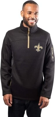 New Orleans Saints 1/4 Zip Men's Jacket New - Image 1 of 4