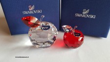 Swarovski Crystal, Set of 2 New York Apple, Large & Small.