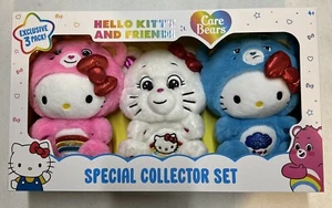 Hello Kitty & Friends Care Bears Special Collector Set, Pink White Blue, 3 Pack - Picture 1 of 5