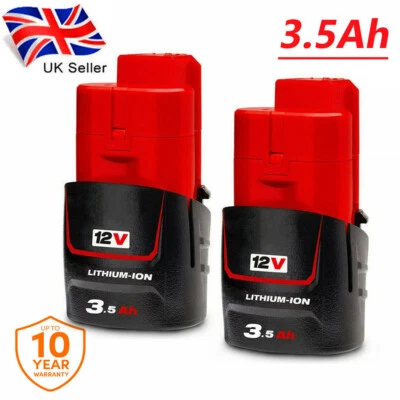 2 New Pack For Milwaukee M12B3 12v 3.0Ah M12 Lithium-Ion Battery 48-11-2402 C12B