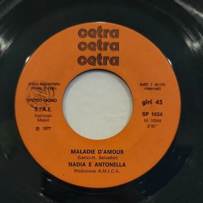 NADIA E ANTONELLA Poco Poco Po / Maladie D'Amour 45rpm Record Italy 1977 - Image 1 of 2