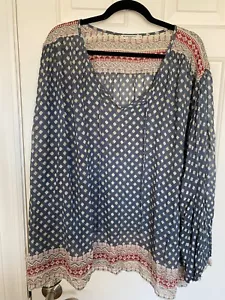 Camicetta Mes Demoiselles Paris TU taglia unica 100% seta top tunica cravatta davanti boho chic - Foto 1 di 10